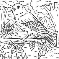 Canary Bird Coloring Page for Kids vector