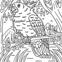 Cockatoo Bird Coloring Page for Kids vector