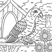 Pionus Parrot Bird Coloring Page for Kids vector