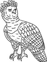 Harpy Eagle Bird Isolated Coloring Page for Kids vector