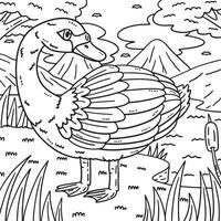 White Swan Bird Coloring Page for Kids vector