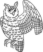 Eurasian Eagle Owl Isolated Coloring Page for Kids vector
