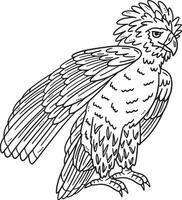 Philippine Eagle Isolated Coloring Page for Kids vector