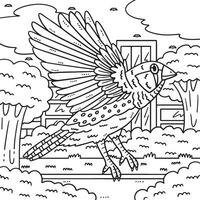 Finch Bird Coloring Page for Kids vector