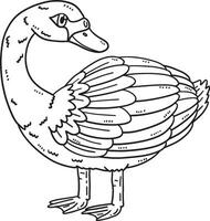 White Swan Bird Isolated Coloring Page for Kids vector