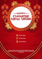 Vector Chinese New Year Festival Celebration Poster Template