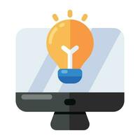 An editable design icon of online idea vector