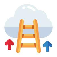 Premium download icon of cloud ladder vector