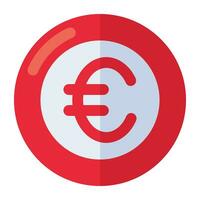 An editable design icon of euro coin vector