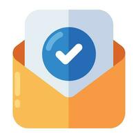 An icon design of verified mail vector