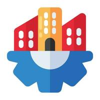 A unique design icon of building management vector