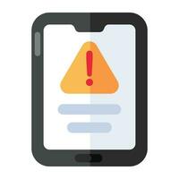 A flat design icon of mobile error vector