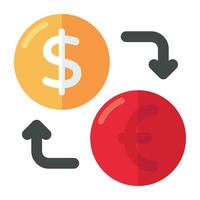 An editable design icon of currency exchange vector