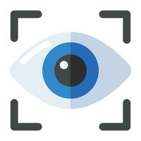 A colored design icon of iris recognition vector