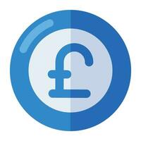 A colored design icon of pound coin vector