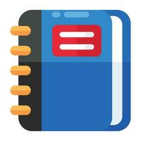 Conceptual flat design icon of notebook vector