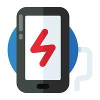 Mobile charging icon in flat design vector