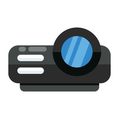 A flat design, icon of projector
