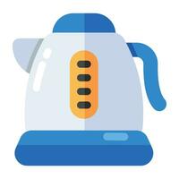 An editable design icon of electric kettle vector