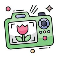 Vector design of camera, macro photo