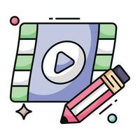 un único diseño vector de editar vídeo carrete