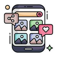 An icon design of share mobile picture vector