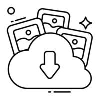 Premium download icon of cloud photos vector