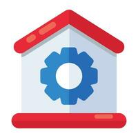 Vector design of home management, gear with house