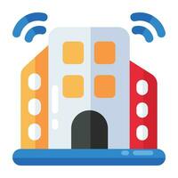 A trendy design icon of smart building vector