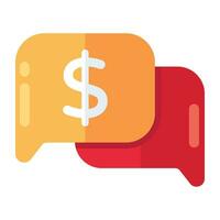 A flat design icon of financial chatting vector