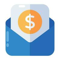 An icon design of financial mail vector