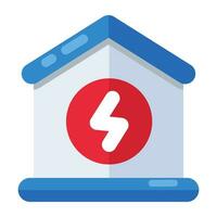 Vector design of power home, house with bolt