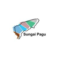 High detailed vector map of Sungai Pagu modern outline, Logo Vector Design. Abstract, designs concept, logo, logotype element for template.