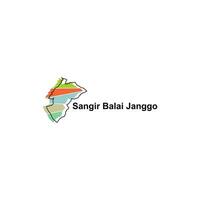 Map City of Sangir Balai Janggo modern outline, High detailed vector illustration Design Template, suitable for your company