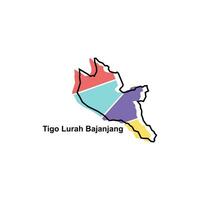 High detailed vector map of Tigo Lurah Bajanjang modern outline, Logo Vector Design. Abstract, designs concept, logo, logotype element for template.