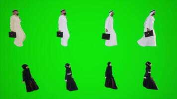 3D animation of Arab couples walking and shopping in Dubai shops from the angle video