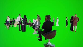 3D animation of the meeting of the Arabs in Dubai They are sitting and standing video