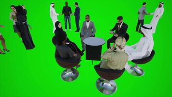 3D animation supporting Africans in Dubai Sitting and standing they are talking video