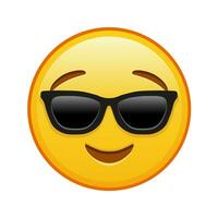 Slightly smiling face with sunglasses Large size of yellow emoji smile vector