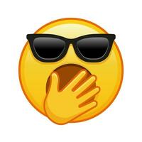 Yawning face with sunglasses Large size of yellow emoji smile vector