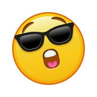 Face with open mouth with sunglasses Large size of yellow emoji smile vector