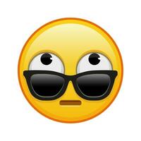 Face with rolling eyes with sunglasses Large size of yellow emoji smile vector