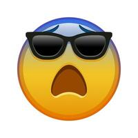 Face in fear with sunglasses Large size of yellow emoji smile vector