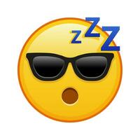 dormido cara con Gafas de sol grande Talla de amarillo emoji sonrisa vector