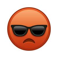 Face pouting lips with sunglasses Large size of red emoji smile vector