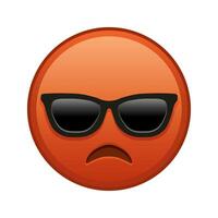 Face pouting lips with sunglasses Large size of red emoji smile vector