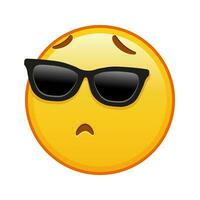 Face with pleading eyes with sunglasses Large size of yellow emoji smile vector