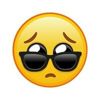 Face with pleading eyes with sunglasses Large size of yellow emoji smile vector