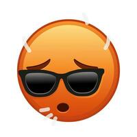 Sweaty face with sunglasses Large size of red emoji smile vector