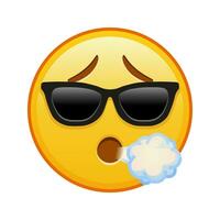 Face Exhaling with sunglasses Large size of yellow emoji smile vector